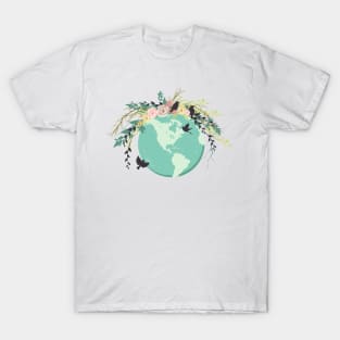 Earth Day Flower Globe T-Shirt